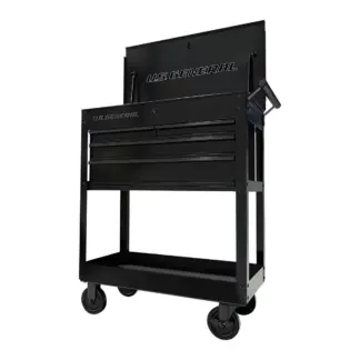U.S. GENERAL 30 in. 4-Drawer Tech Cart Black